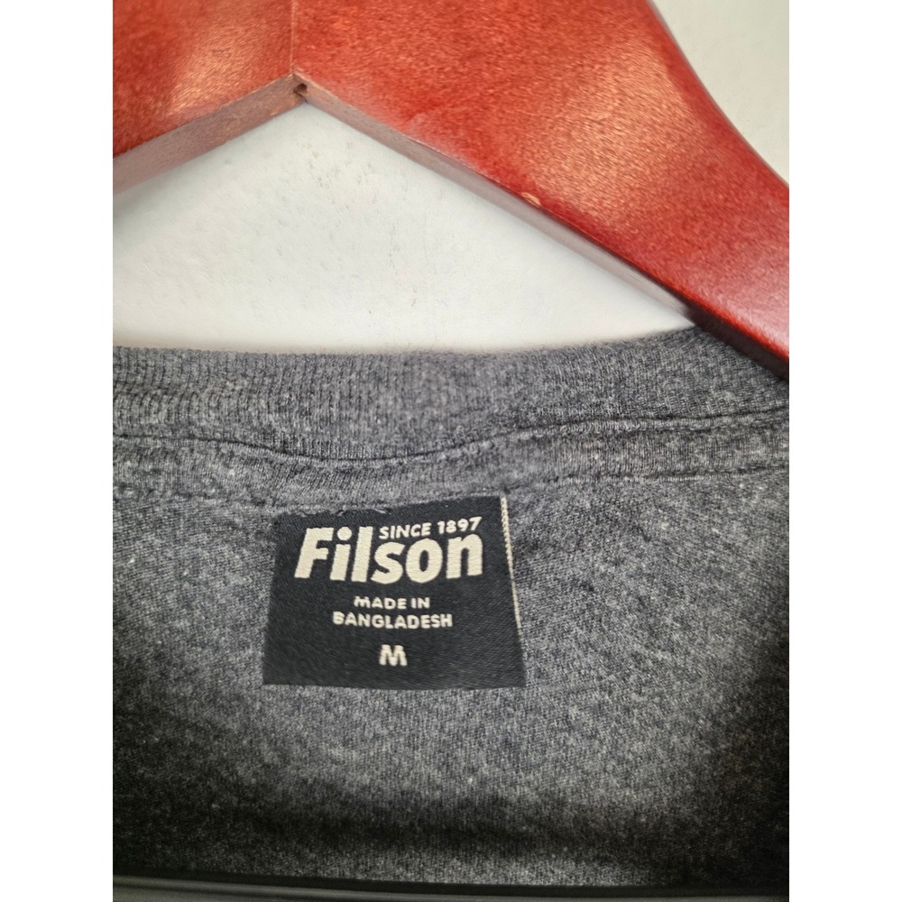 Filson Unfailing Goods Mens Long Sleeve Graphic T-Shirt Grey Fishing Size M - Picture 5 of 8